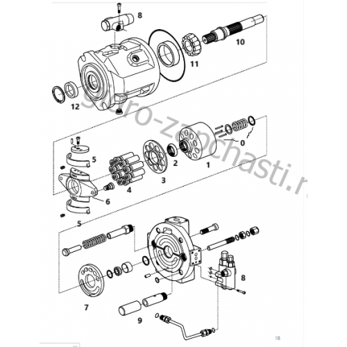 Запчасти для гидронасоса john deere F675989 